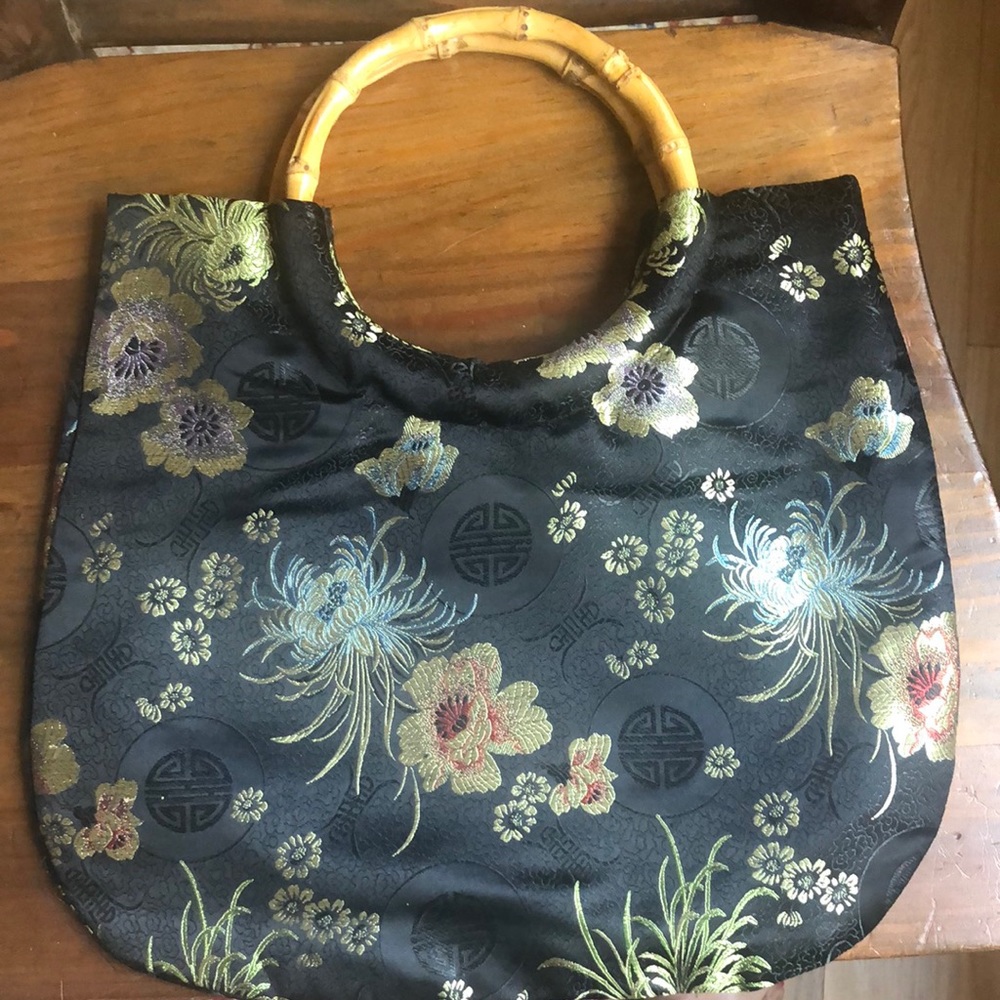 Black Satin Satchel